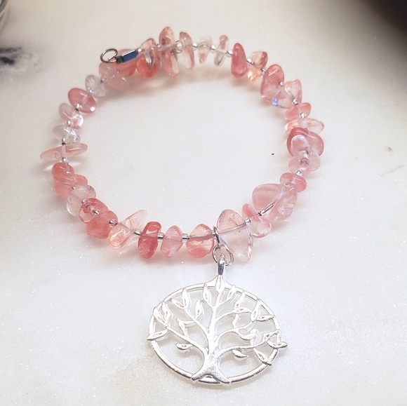 Terra Moda - Tree of Life Chunky Gemstone Bangles - Picture 12 of 14